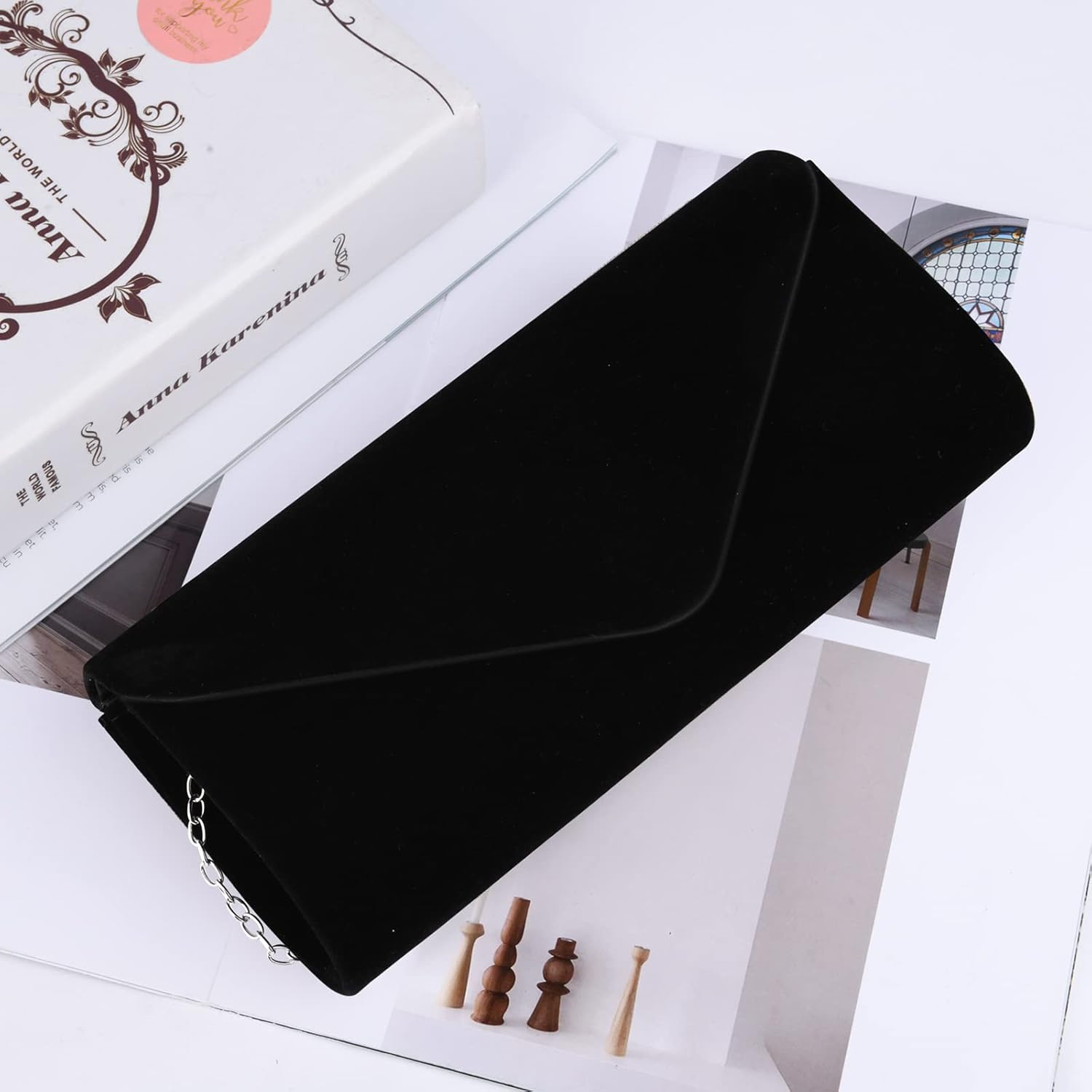 OSDUE Clutch Purses For Women, Velvet Suede Envelope Evening Purse Stylish Clutch Crossbody Shoulder Clutches Bag With Detachable Chain, Formal Party Clutches Wedding Purses Cocktail Prom Handbags - Image 2