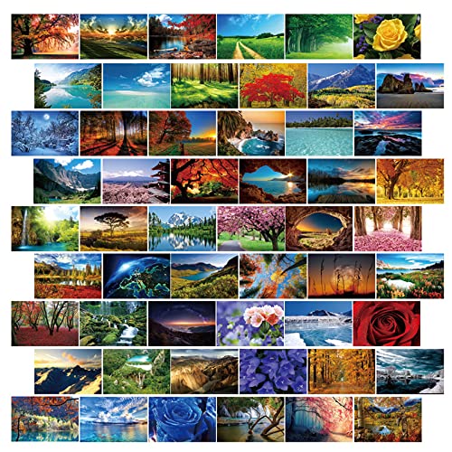 50PCS Aesthetic Picture for Wall Collage,Wall Collage Kit,Wall Decoration Poster,Fashion Room Decor for Girls, Room Wall Art Print, Dorm Photo Display, VSCO Posters for Bedroom (Landscape)