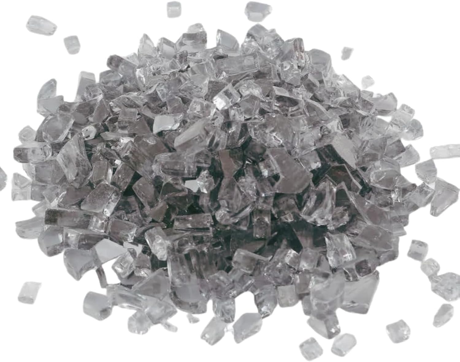 R H LIFESTYLE Crushed Glass/Fire Pits for Resin Art High Luster Fire Glass Used Specially for Resin Art/Geode Art Fire Pit Crafts (Grey 6mm, 200G)
