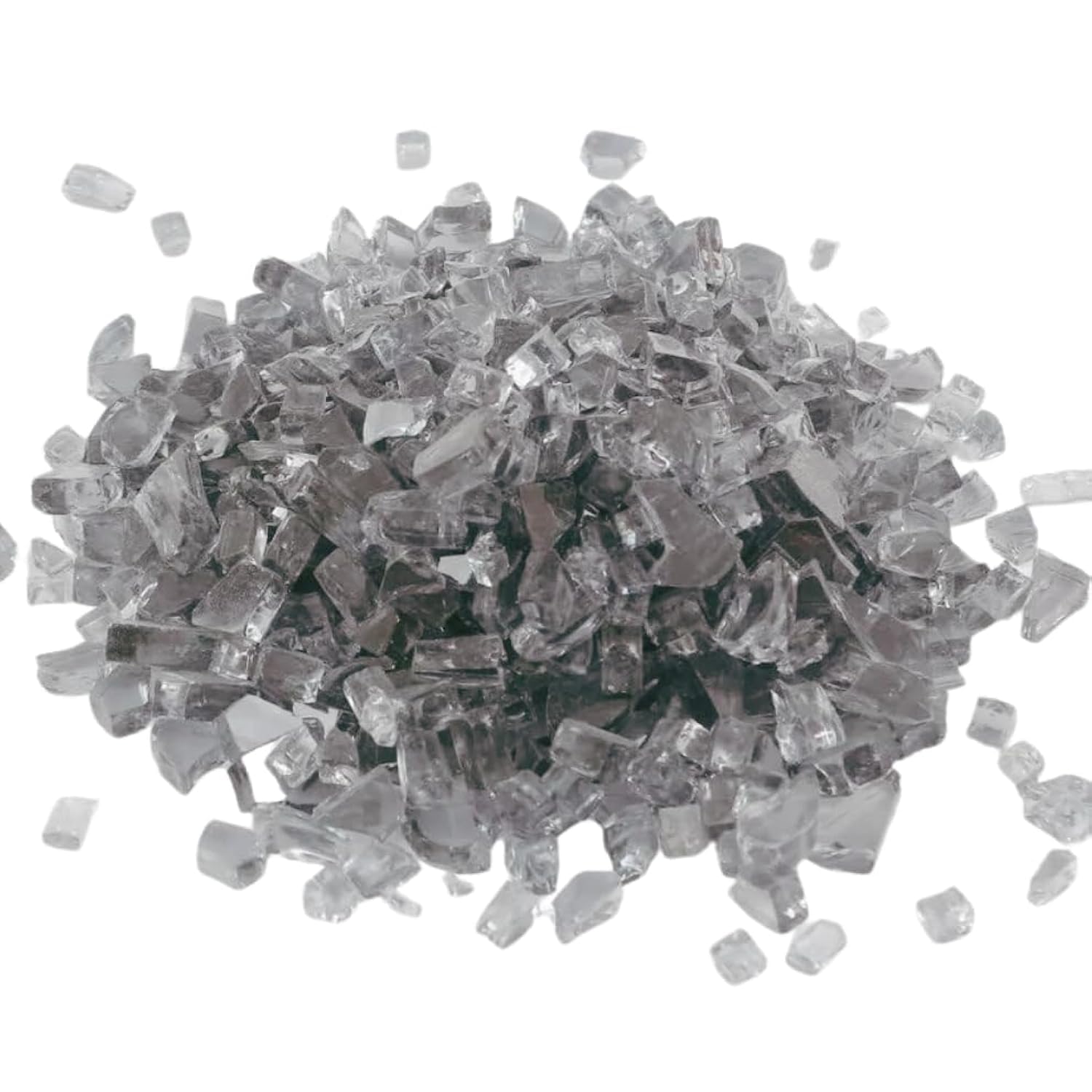 R H LIFESTYLE Crushed Glass/Fire Pits for Resin Art High Luster Fire Glass Used Specially for Resin Art/Geode Art Fire Pit Crafts (Grey 6mm, 200G)