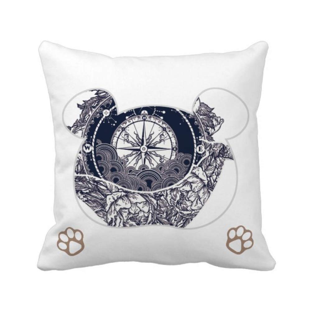 Housse de coussin ours boussole pour protéger et décorer le lit