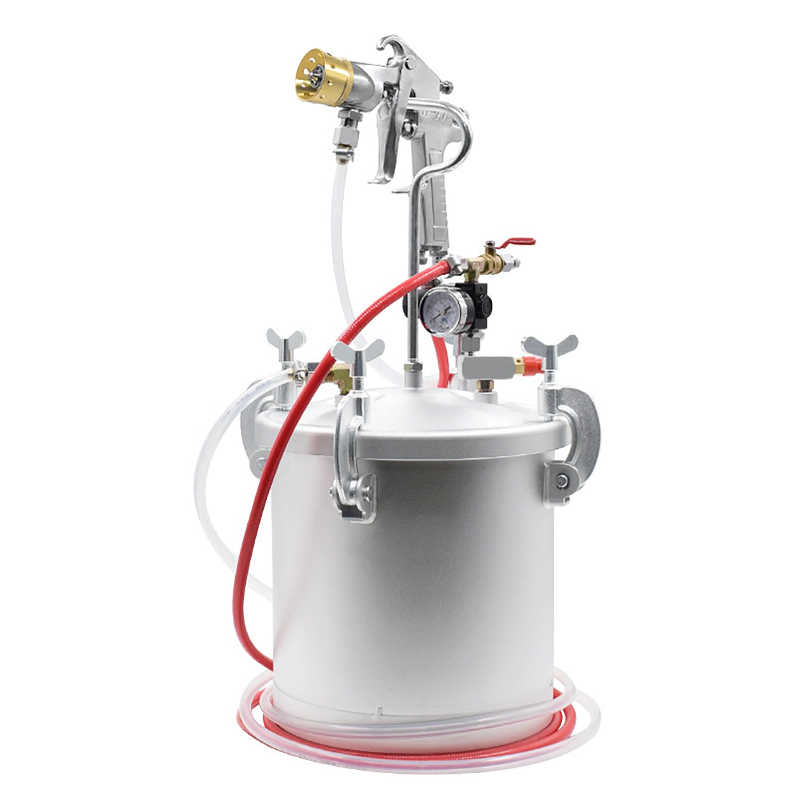 Tanque Pulverización Manual, Tanque Presión Pintura 10L/15L con Pistola Pulverizadora 3mm Y Válvula Reguladora Presión Interruptor,presión Máxima 70psi Y Volumen Pulverización Pistola Ajustable