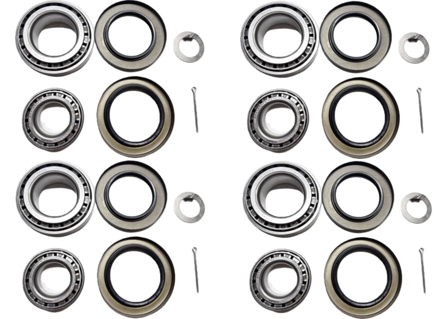 (Set of 4) WESTERNPRIME Trailer Hub Wheel Bearing Kit 25580 15123 with Grease Seal 10-36 2.250'' I.D. and 10-10 2.125'' I.D. for 6000 lb. Tandem Axle