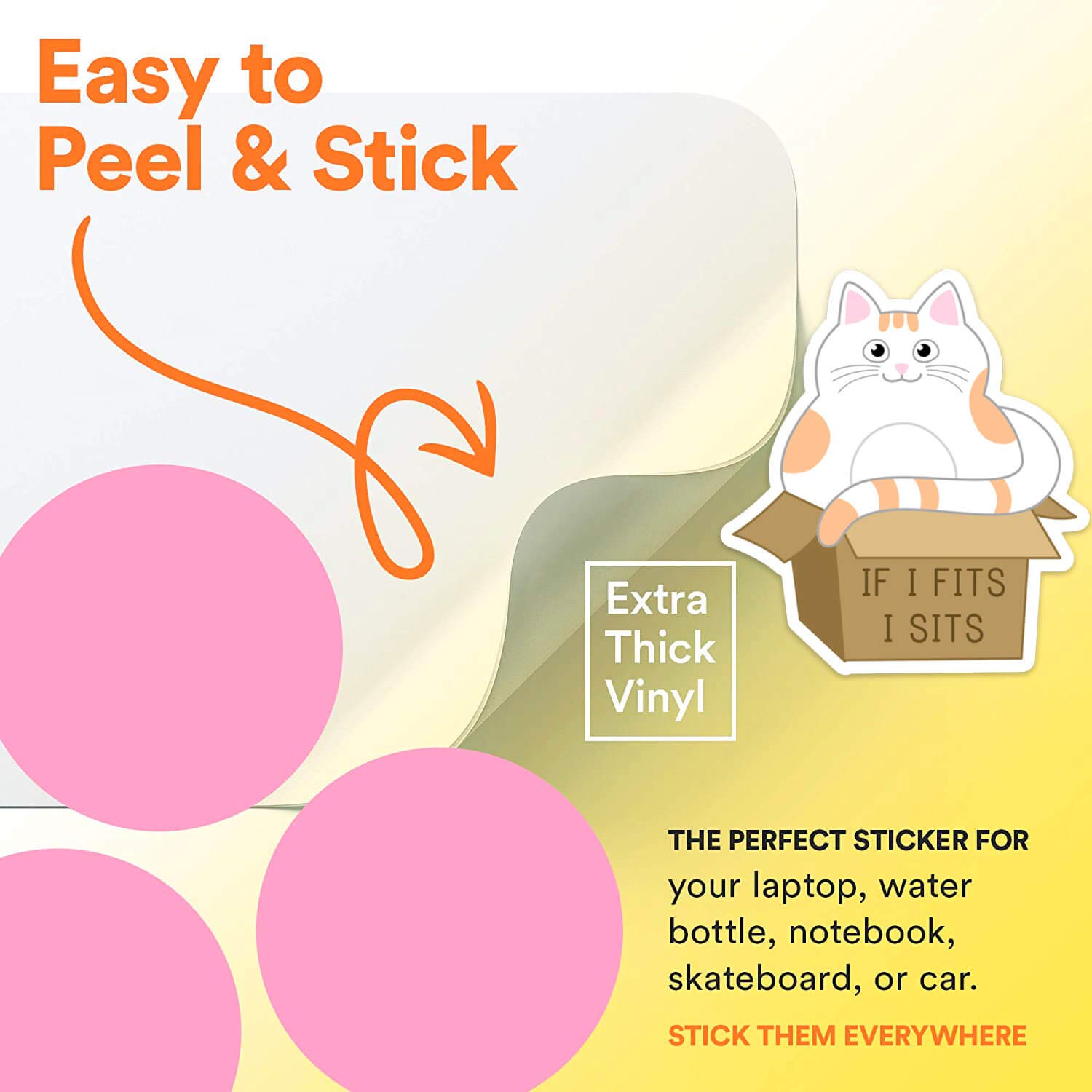 Amazon.co.jp: Stickkeroonie 猫ステッカー If I Fit I Sits Cat in a