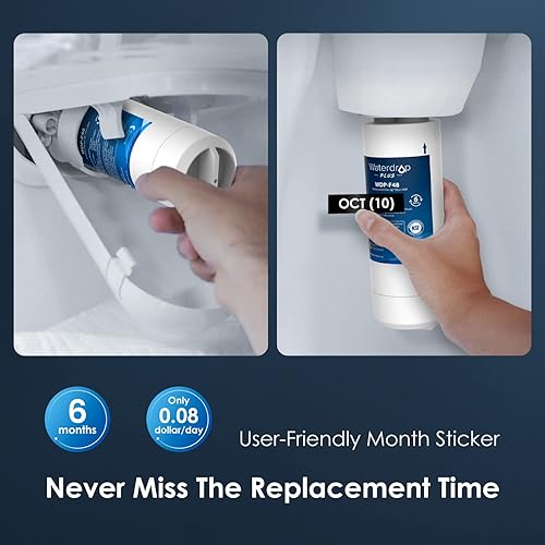 Miniatura 7 de Waterdrop Filtro de agua para refrigerador Plus XWF, repuesto para GE XWF (WR17X30702) Certificado NSF 401 & 53 y 42, 3 filtros