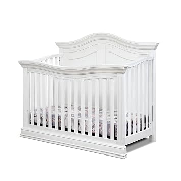 Sorelle Providence 4 in 1 Convertible Crib Traditional Nursery Crib with Curved Panels, Converts to Toddler Bed, Daybed Size Bed