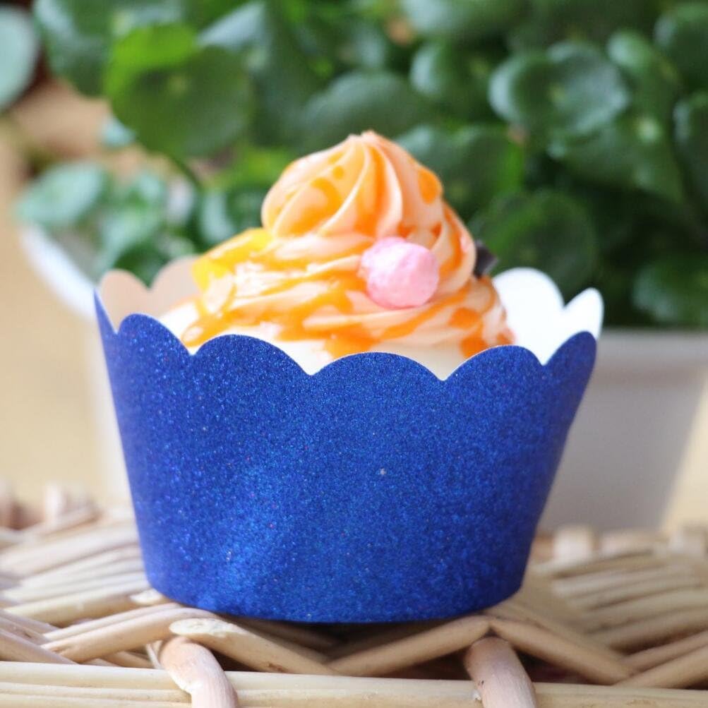 Royal Blue Standard Size Cupcake Liners for Baby Shower Birthday Treat Holders Wedding Bridal Shower Pack of 24