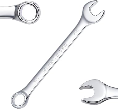 Combination Wrench, 5/16" SAE Combination Spanner Wrenches, 12 Point Box End Head Combination Wrenches 15Offset with Electroplated CR-V Steel Body for Auto Construction and Mechanical Applications
