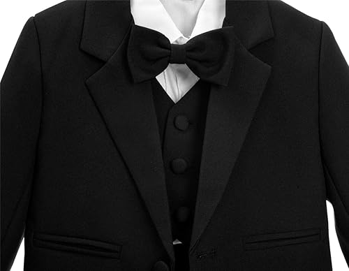 Miniatura 6 de Dressy Daisy - Juego de traje de esmoquin de 5 piezas, formal, sin cola, para niño pequeño, para boda o Navidad