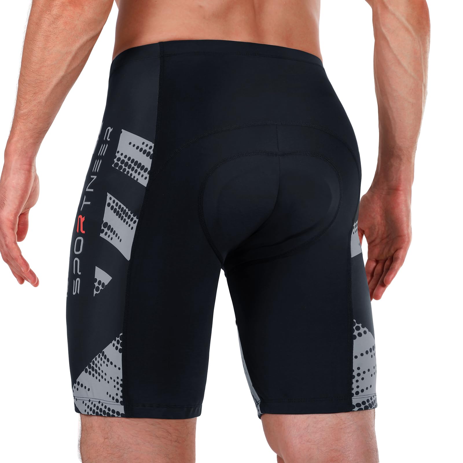Sportneer Padded Bike Shorts for Men - 4D Padding Mens Bicycle Cycling Biking Clothing Shorts, Breathable and Absorbent