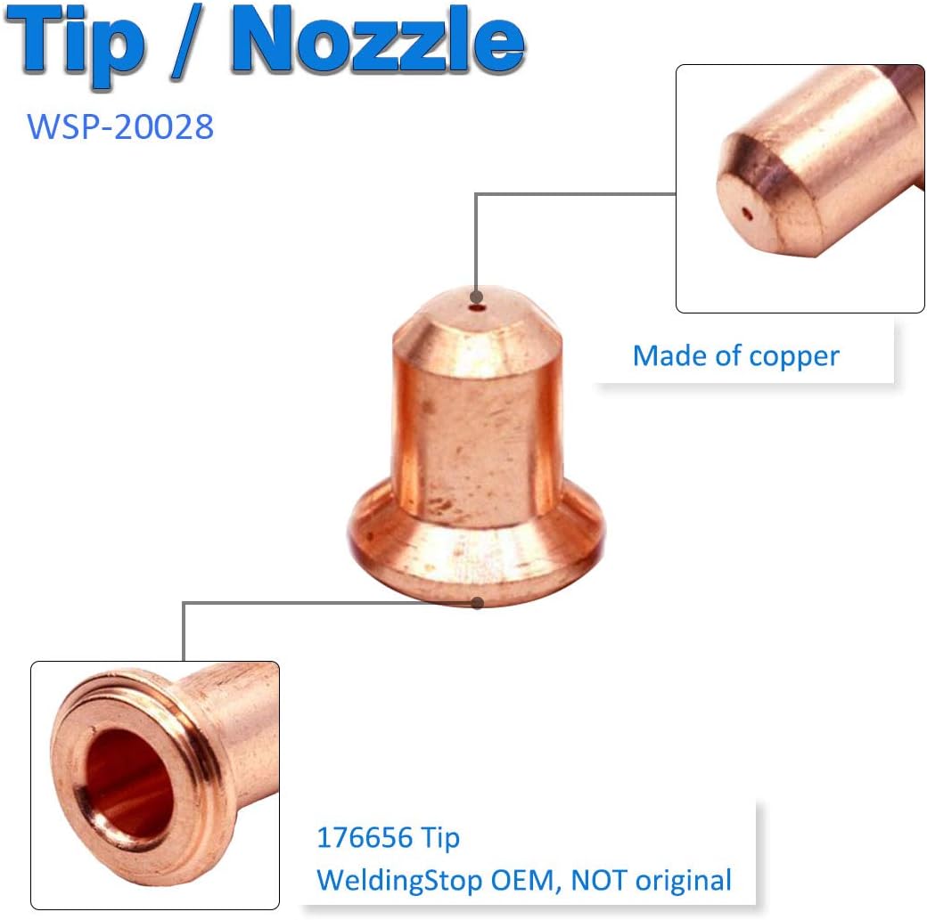 WeldingStop 176655 176656 Kit for Miller Spectrum 375 X-treme Plasma Cutter ICE-25C ICE-27C Torch WS OEMed consumables (NOT Spectrum 375 X-treme Cutter with XT30 torch)