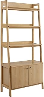 Modway 33" Bookshelf Display Case in Oak