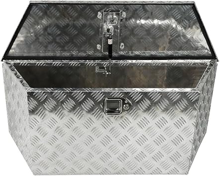 39 Inch Heavy Duty Aluminum Truck Bed Tool Box with Lock and Keys, Pick Up Truck Bed RV Trailer Tongue Toolbox Waterproof Storage Organizer Silver, 39" X 15.4" X 12"