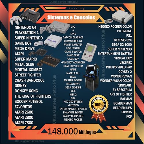 Video Game Retro Premium + 114 Mil jogos + 4 Controles + Atualizado