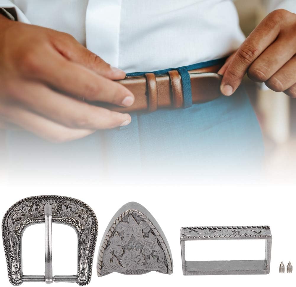 Yctze Belt Buckle Set, Handmade Carving Alloy Waist Belt Buckle Set for Collar and Saddle Accessories in Vintage Style (Inner diameter 30mm) - Image 3