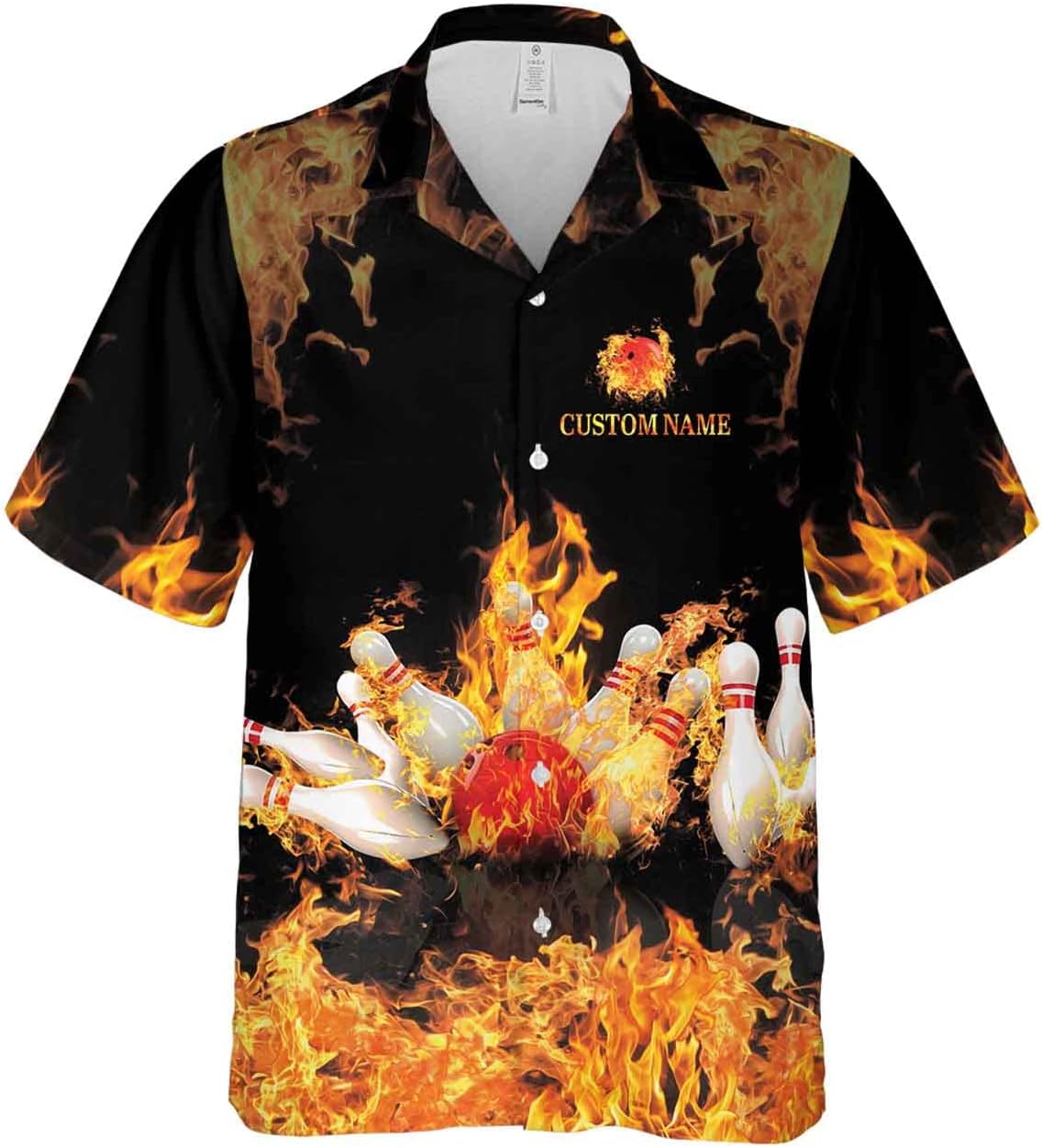 Bowling Mens Hawaiian Shirt - Fun Team Game Casual Short Sleeve Button Down Shirts Aloha Shirt for Men Women
