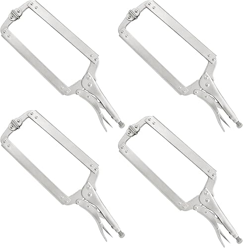 Vista 24 de Paquete de 4 alicates de bloqueo de abrazadera C de 6 pulgadas, abrazadera C de bloqueo con agarre de goma antideslizante, alicates C ajustables