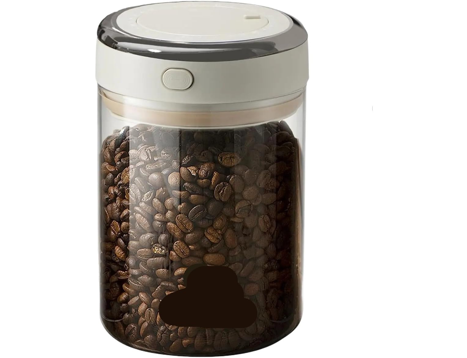 Kitchen Storage Jar, Coffee Canister Glass Airtight 6.3x4.5x9.5in(6.3in)