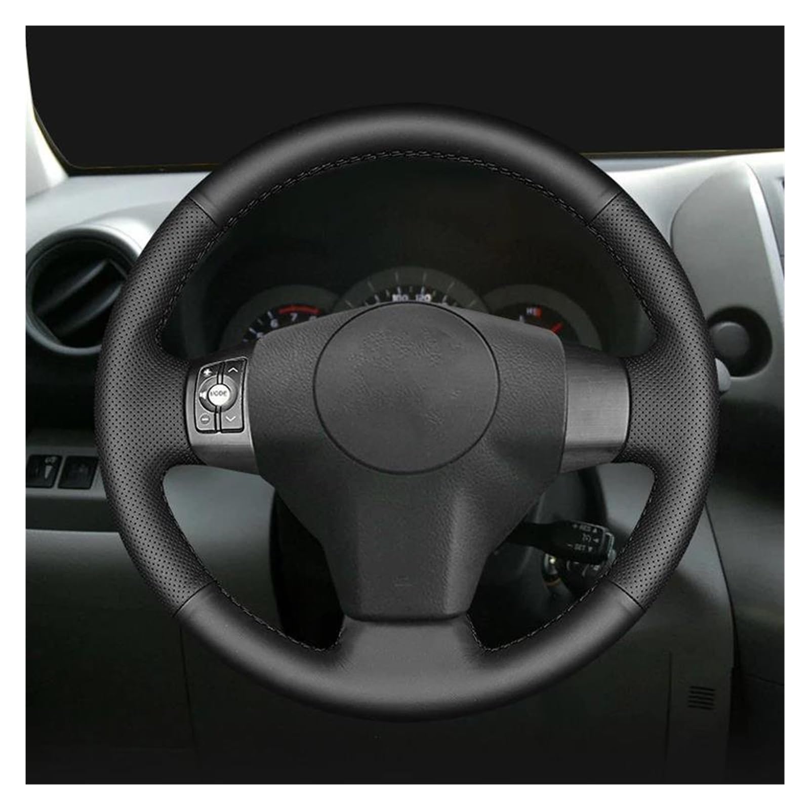Lenkradabdeckung Handgefertigtes Auto-Lenkrad Für Toyota Für Rav4 2009–2012 Jahre, Schutzhülle, Atmungsaktive Lenkabdeckungen Lenkrad Bezug Auto(Black)