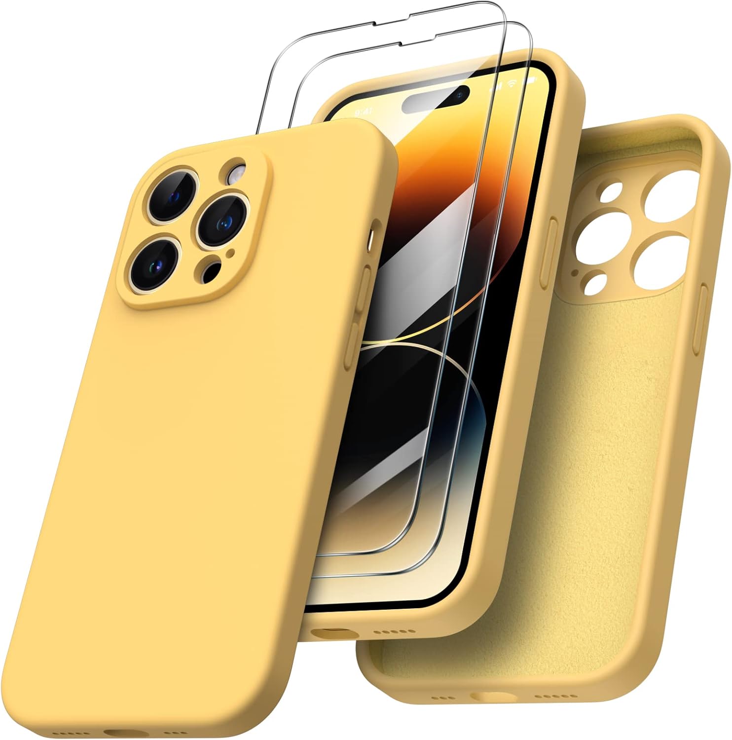 ORNARTO Compatible with iPhone 14 Pro Case 6.1 inch, with 2 x Screen