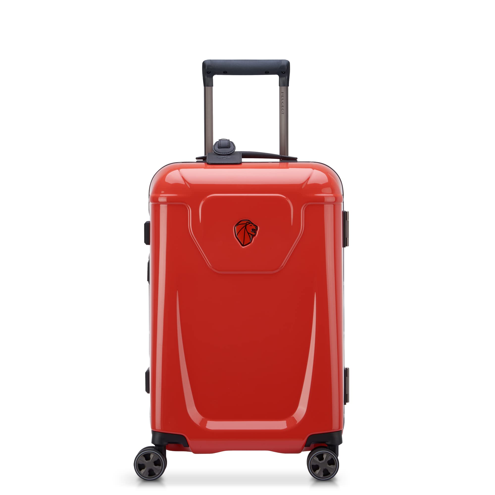 PEUGEOT Voyages Hardside Luggage with Spinner Wheels, Glossy Red, Carry-On 19 Inch