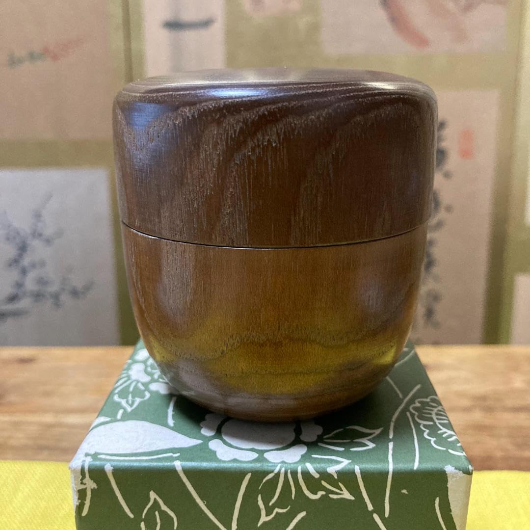 Amazon.co.jp: 大棗 棗 茶入れ 漆 無垢くり抜き 中継ぎ法 茶道具 美術