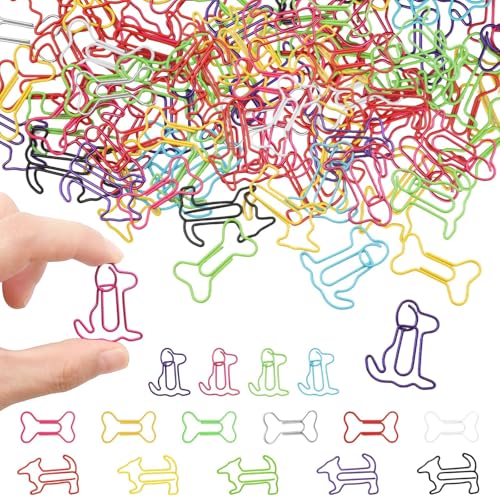 30 Pack Dog Shaped Paper Clips - Cute Bone, Sitting & Standing Dog Metal Paperclips for Dog Lovers, Fun Decorative Bookmark Clips, Office Supplies & Unique Small Gifts for Women and Coworkers