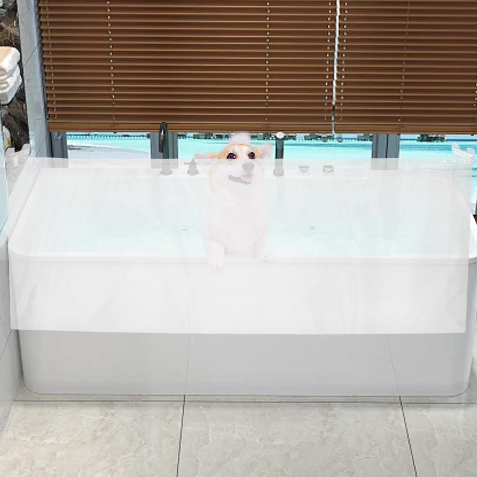Colcolo Rideau de douche transparent en EVA, résistant aux éclaboussures, pour cabines de douche et éviers de cuisine, 195 x 90 cm