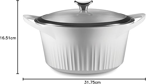 Miniatura 46 de CorningWare QuickHeat - Tostador de aluminio fundido de 5.7 cuartos de galón con tapa e interior de cerámica antiadherente, ligero y rápido