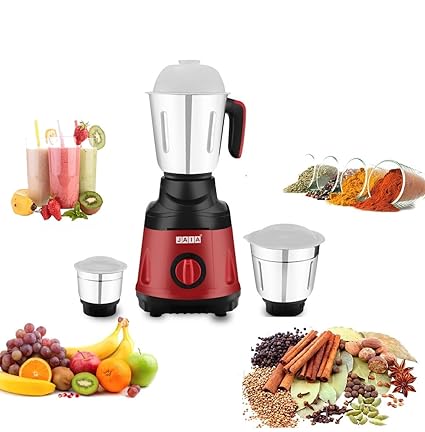 Jaia Viva Premium Mixer Grinder 600 Watt Stainless Steel 3 Speed Operations Mixer Grinder for Shakes Blending Grinding Wet Grinding Minicing Grating Chutney Grinding With 1 Year Warranty