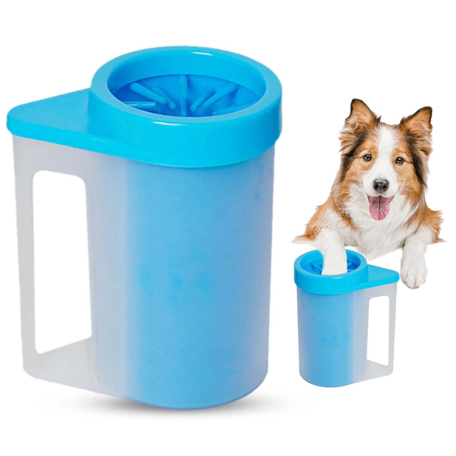 GmeDhc Limpiador de Patas de Perro, Cepillo Portátil de Limpieza de Mascotas, Limpiador de Patas Taza de Silicona Suave para Masaje de Mascotas Garras Sucias (14.8 x 14 cm)