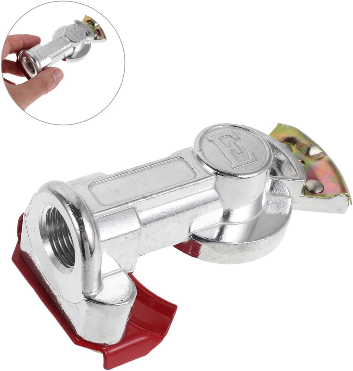 UKCOCO Aluminum Gladhand Connector 1/2" Universal Air Coupling Red Semi Truck Trailer Air Brake Hose Fittings for Emergency Service and Tractor Trailer Airline