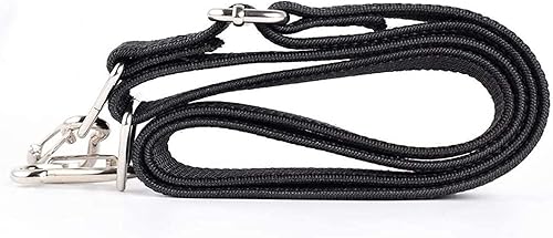 Miniatura 5 de Cuerda elástica plana, cuerda elástica ajustable de 48 pulgadas, color negro, resistente, con ganchos