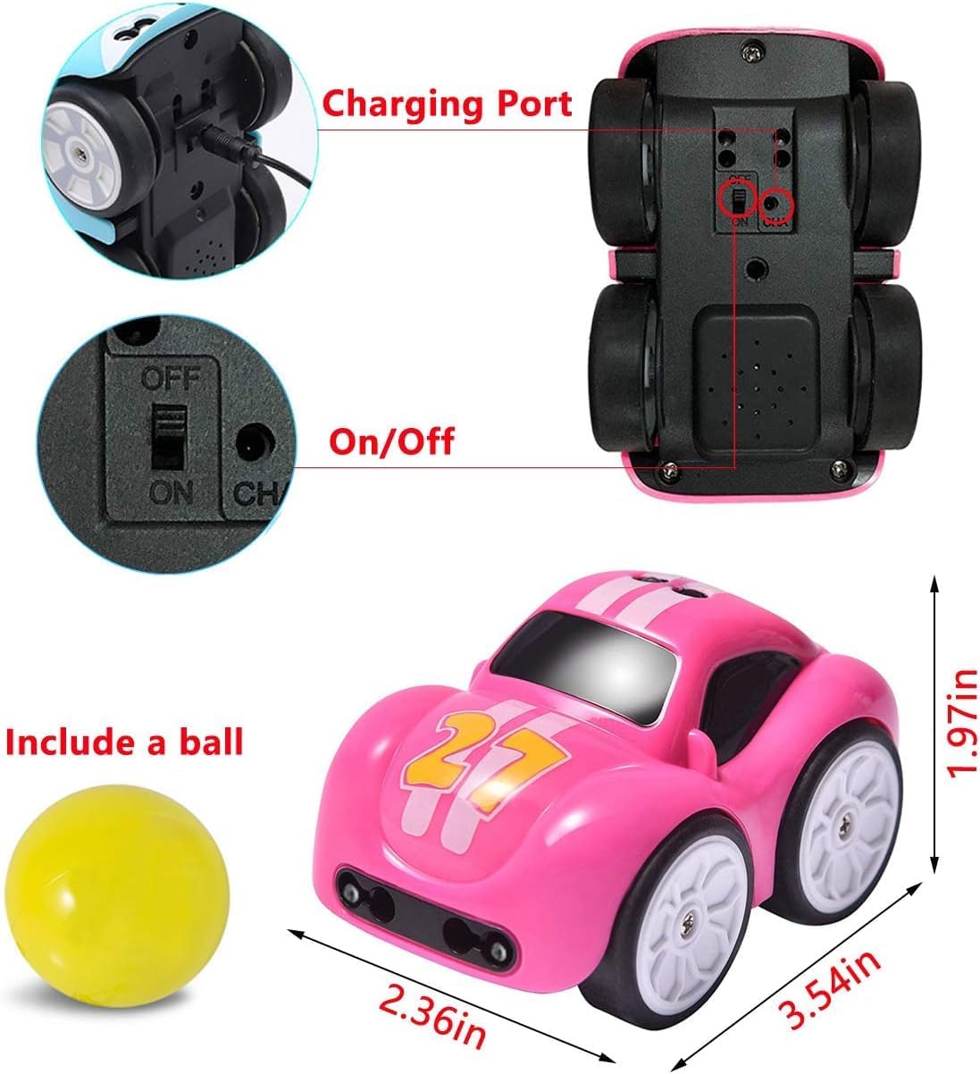 TOYIQ Magic Induction 2.4G R/C Rail Track Car for Kids β Line Patrol Mode Smart Toy Car with Remote Control, Fun Smart Toy Colorful Mini Racing Vehicle for Boys & Girls, New Smart Toys (Ages 5+) 1