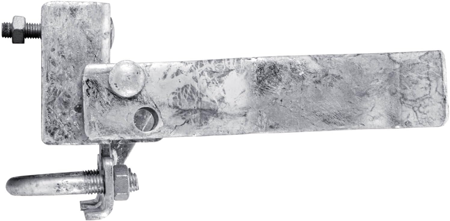 Commercial Single GATE Strong Arm Latch for 4" Fence Post - and 1-5/8" Thru 2" Chain Link or Round Pipe Gate Frames