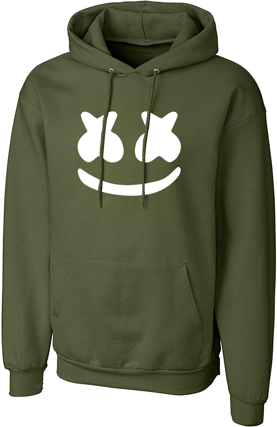 Unisex-Adult Regular Fit Cotton Hooded Neck Marshmello Printed Hoodie (Marshmello Hoodie Olive-XS_Olive_XS)-image-20