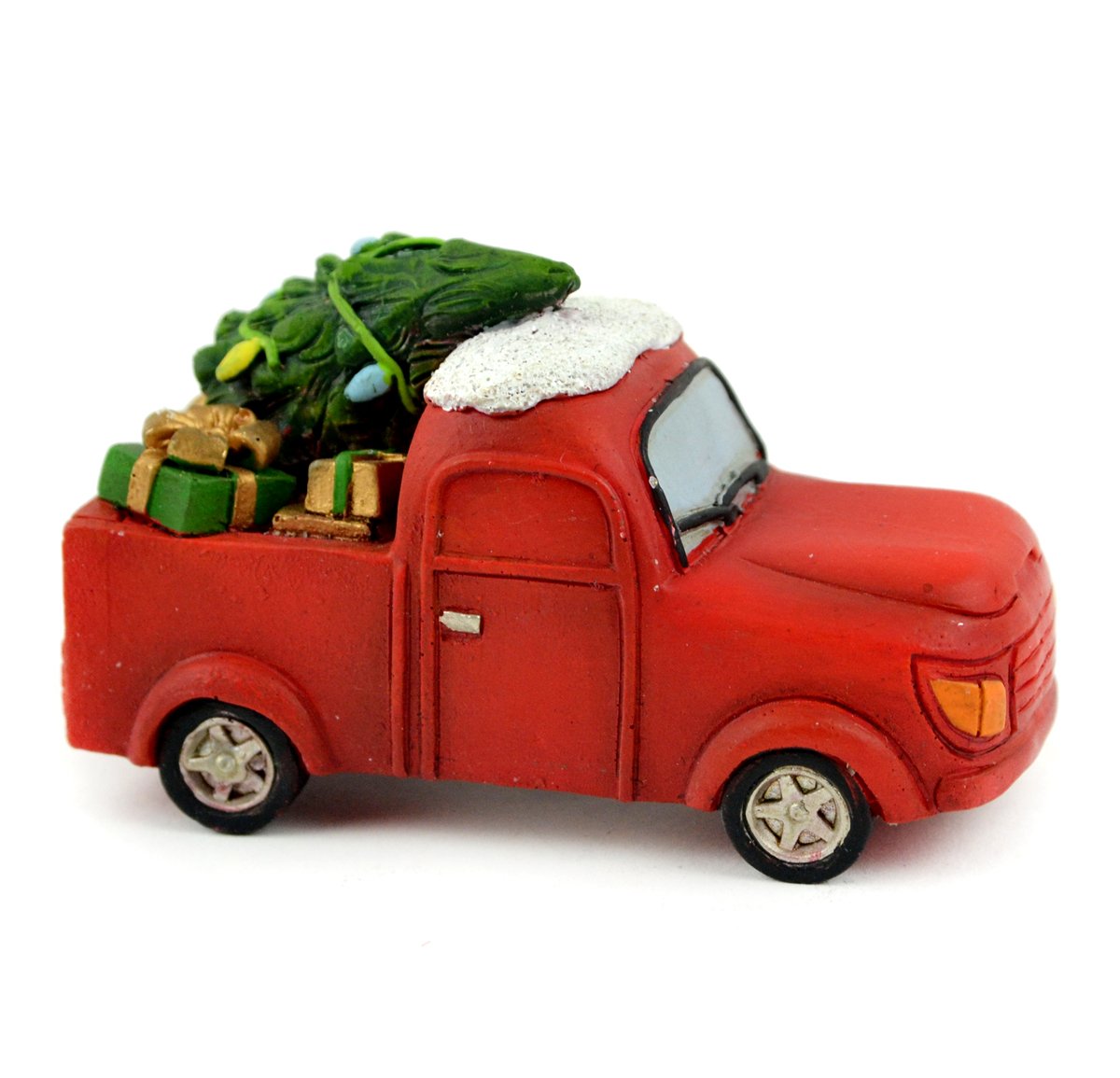 Camión rojo de Navidad vintage de 3.5 pulgadas con acabados detallados