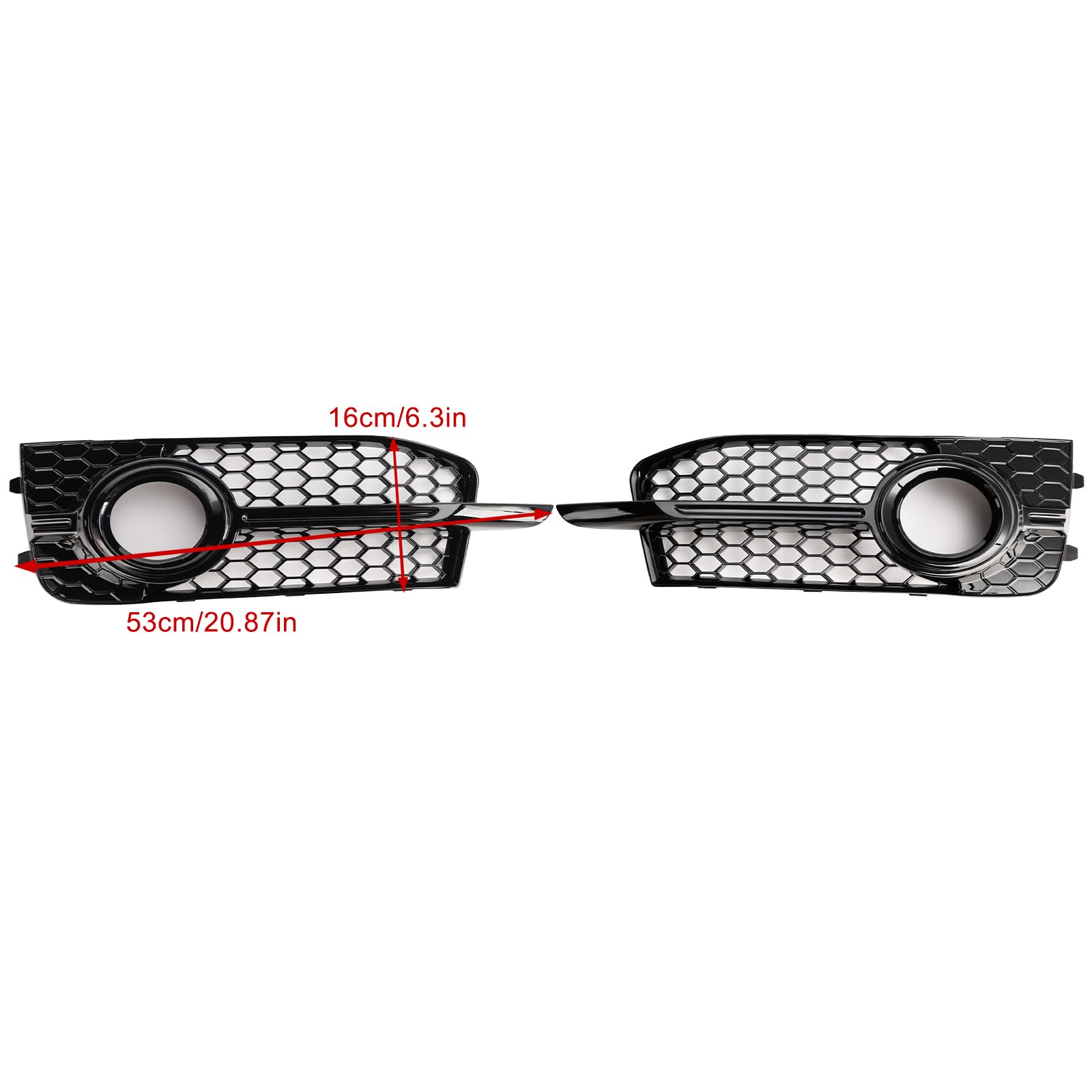 Griglia paraurti Anteriore 2PCS Front Bumper Fog Light Cover Grille Fit for Audi A1 S-Line 2011-2014 (No Logo)