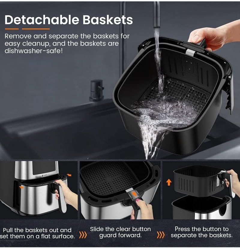 قلاية هوائية من الفولاذ المقاوم للصدأ سعة 6.5 لتر من دوتس ستان... - view 4