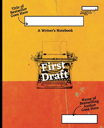A Writer's Notebook: First Draft - Composition Notebook for Writers and Authors - 100 Blank Wide Rule Pages - 7.5" x 9.25" - Orange Yellow Design - Gift for Writers and Authors - Book and Story Notes
