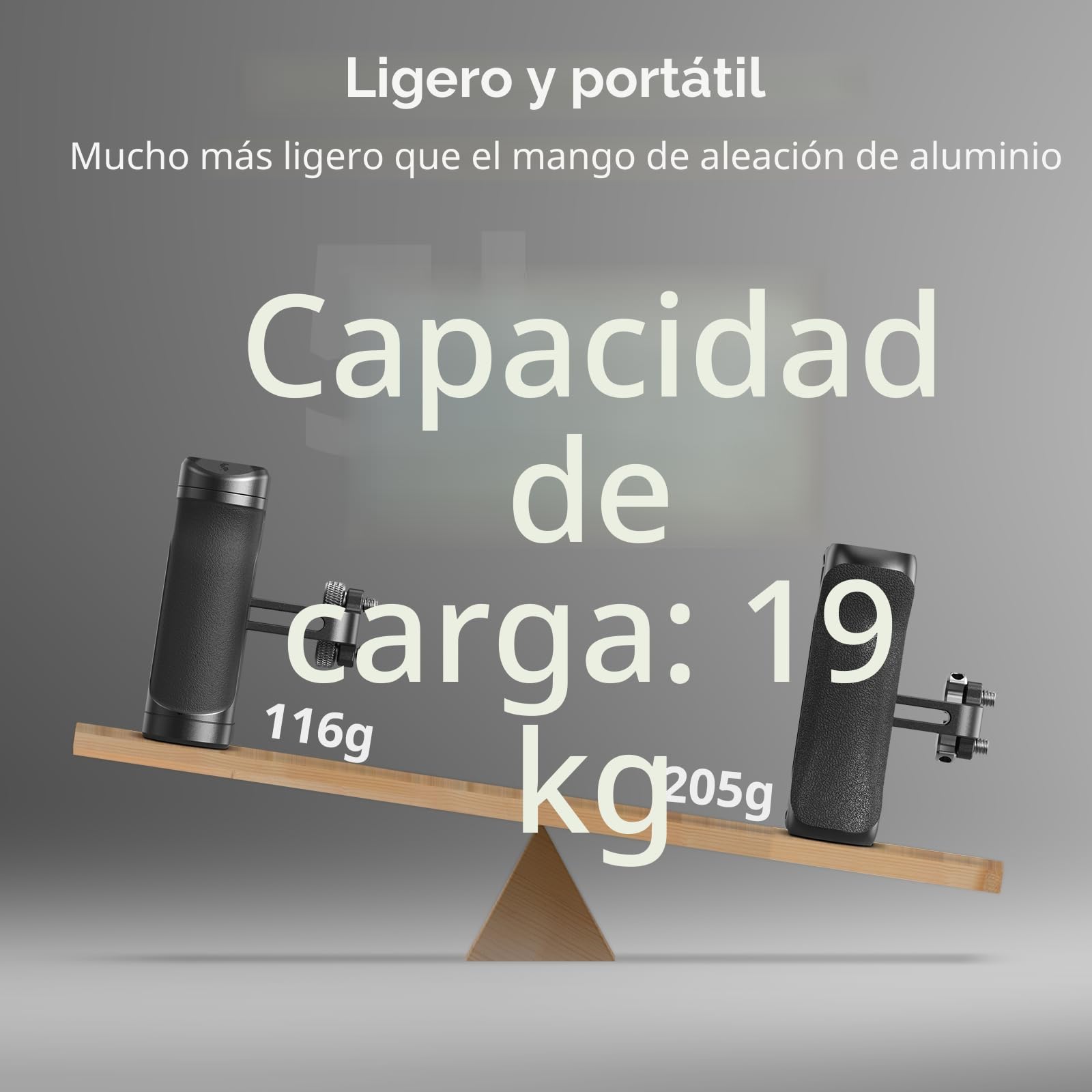 SMALLRIG Mini Manija Lateral para Orificios Roscados de 1/4"-20, Manija Portátil para Cámara para Mano Izquierda o Derecha, Cámara con Zapata Fría Incorporada y Orificio Roscado - 4755