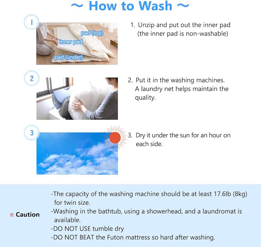 Amazon.com: EMOOR Washable Futon Mattress (Shikibuton) Twin-XL