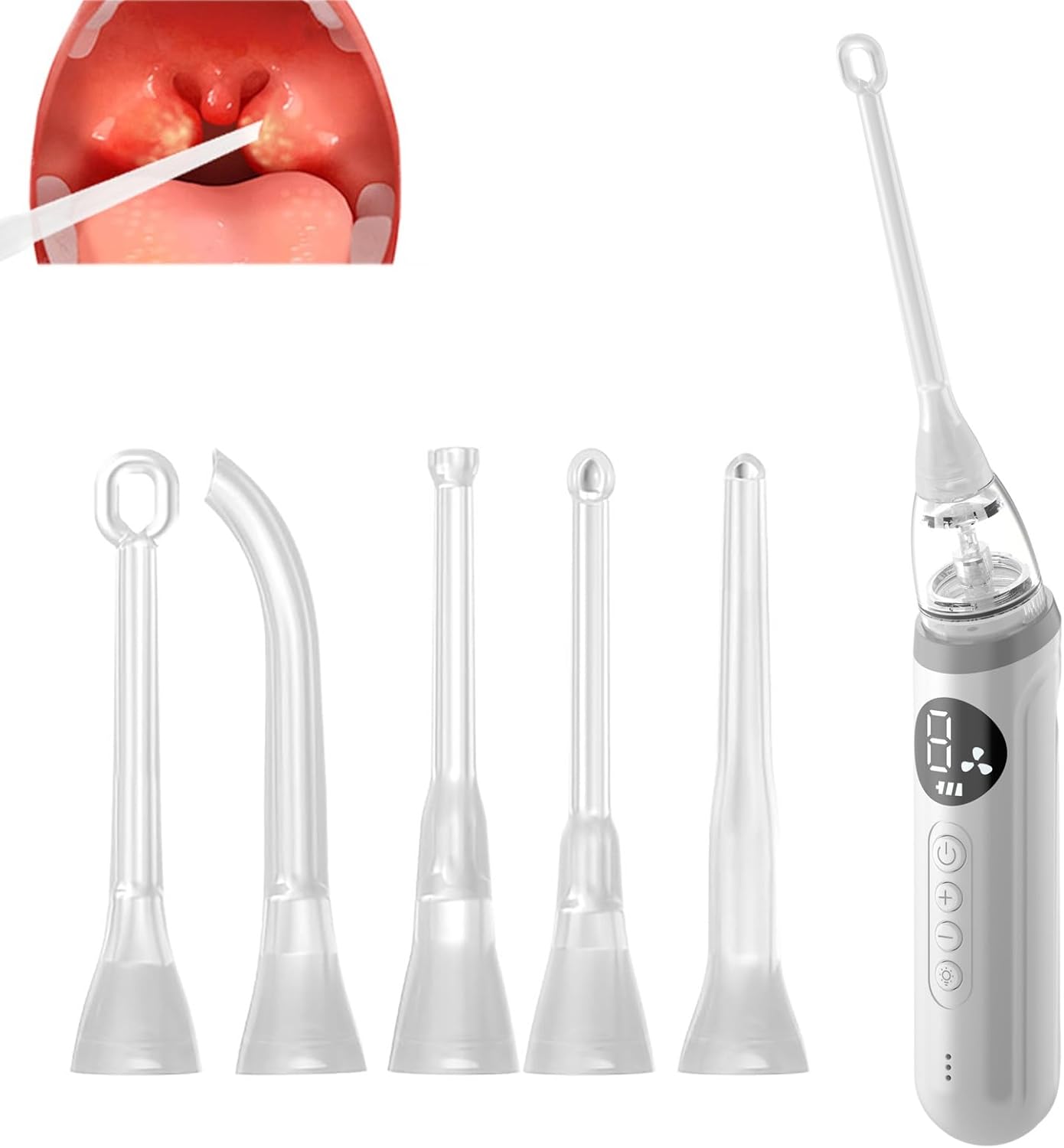 Electric Tonsil Stone Remover Kit 3 Mode Tonsil Stone Cleaner Instant Suction Tool, Easy to Use, Fresh Breath, Mouth Cleaning Oral Care(08#)
