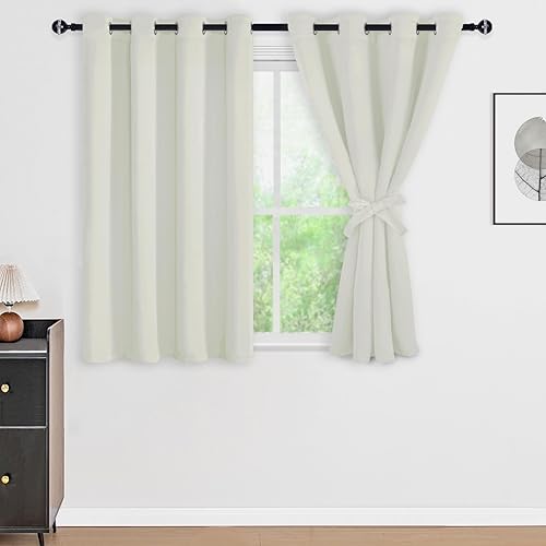 Miniatura 148 de DWCN Cortinas opacas 100% grises de 84 pulgadas de largo para dormitorio con forro negro, doble capa con aislamiento térmico, paneles de cortina