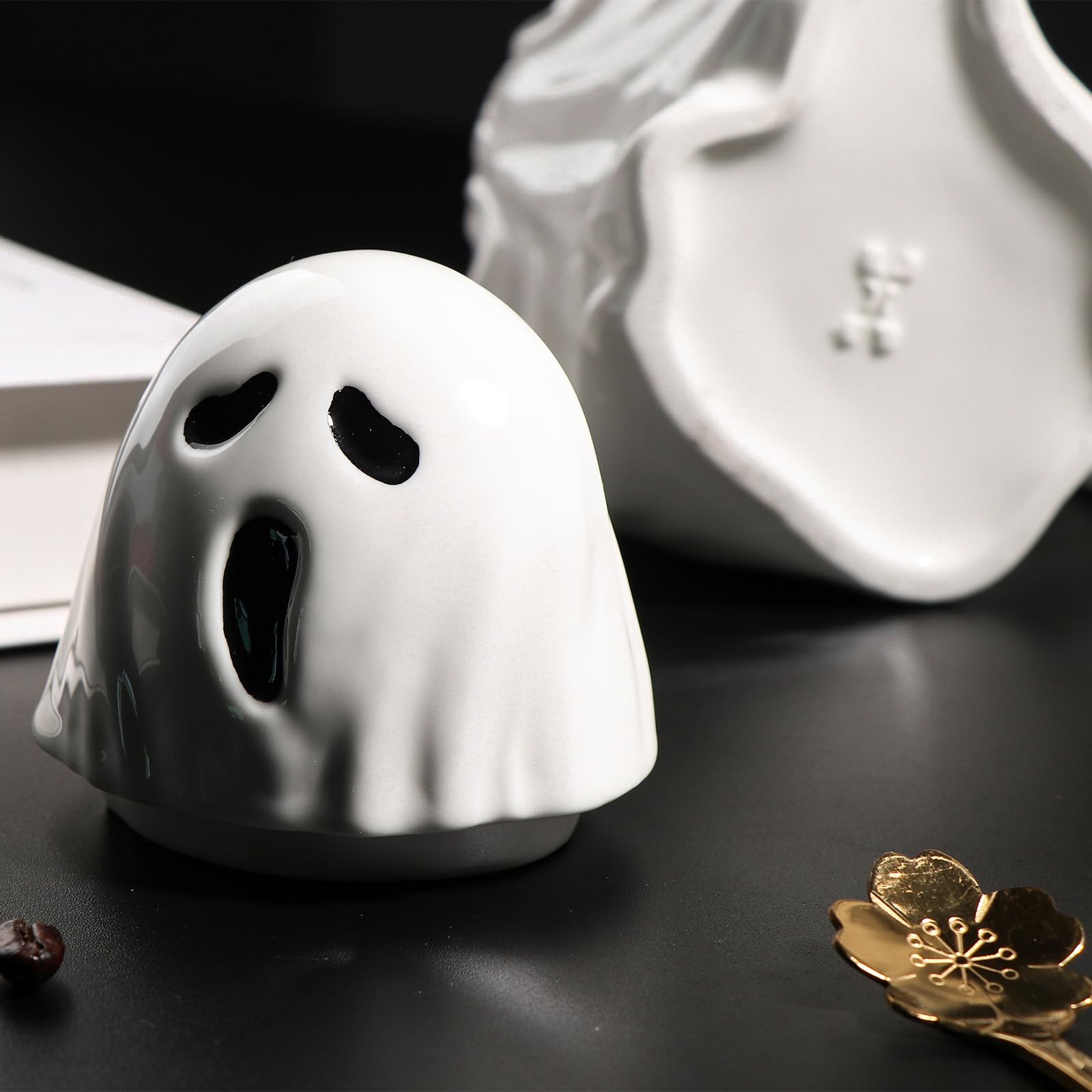 Tazza fantasma - Tazza da caffè di Halloween, 440 ml Tazza da caffè fantasma di Halloween, tazze da caffè fantasma, tazza da caffè in ceramica di Halloween, regalo di Halloween per bambini