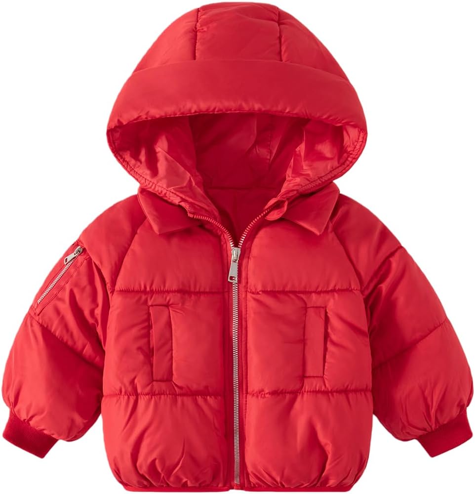 Irsutey Toddlers' Cotton Coat Boys And Girls Long Sleeved Jackets Baby Zippered Tops Thickened Insulation Outerwear