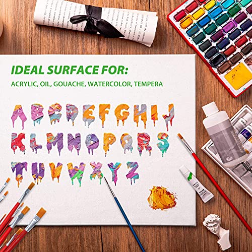 Image of 6 Pieces 8 x 10 Inch, Medium Size Canvas Boards for Painting, Acrylic Oil Painting Board 6 Pcs Set, White Color