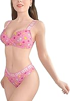 Vista 2 de Littleforbig Conjunto de ropa de dormir con correa para dormir Cami Top y tanga Bralette Set - Usagi Sporty
