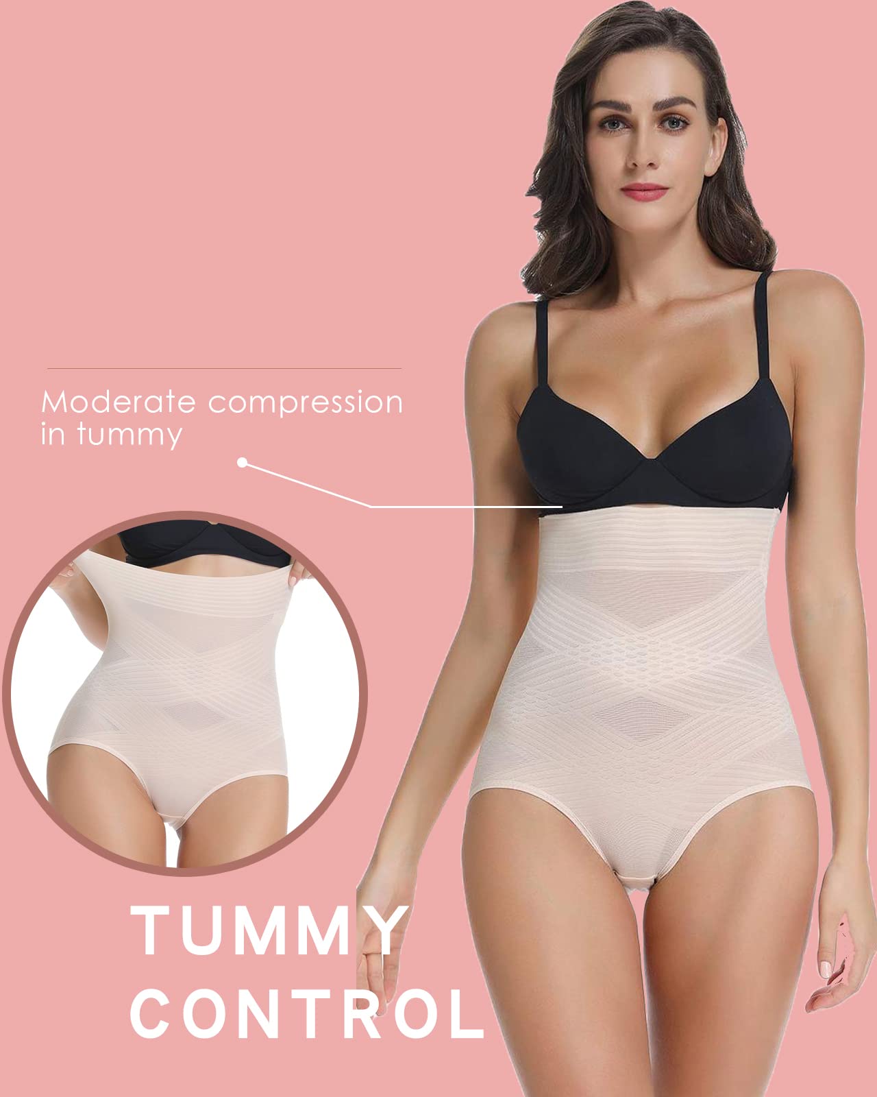 WOWENY Shapewear Damen Bauchweg Unterhose Damen Miederhose Hohe Taille Miederslip Figurformende Unterwäsche stark formend für Kleid/Hose/Leggings/Rock