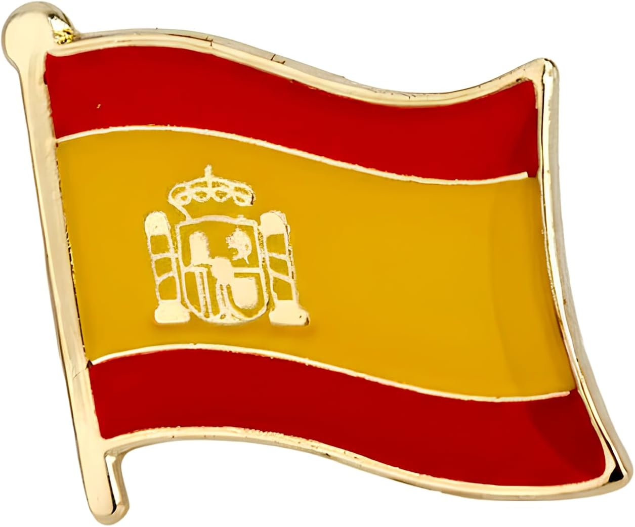 Spain National Flag Metal Enamel Pin Badge โ 1.9 x 1.6 cm Spanish Flag Lapel Pin โ Durable Hard Enamel with Secure Clasp for National Pride, Travel, Events